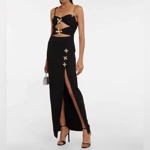 Self Portrait embellished cut out crepe dress
